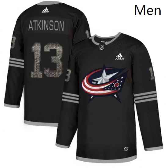 Mens Adidas Columbus Blue Jackets 13 Cam Atkinson Black Authentic Classic Stitched NHL Jersey